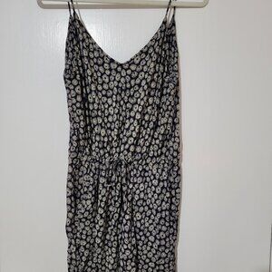 Romper Shorts - Navy Blue/White Floral Print